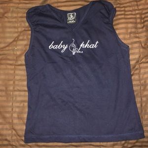 BABY PHAT GIRLZ | LOGO SLEEVELESS NAVY BLUE TANK